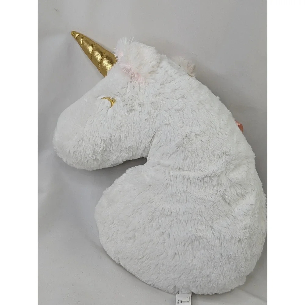 Baby Aspen White Unicorn Plush Gold Horn 15 Inch Stuffed Animal Toy